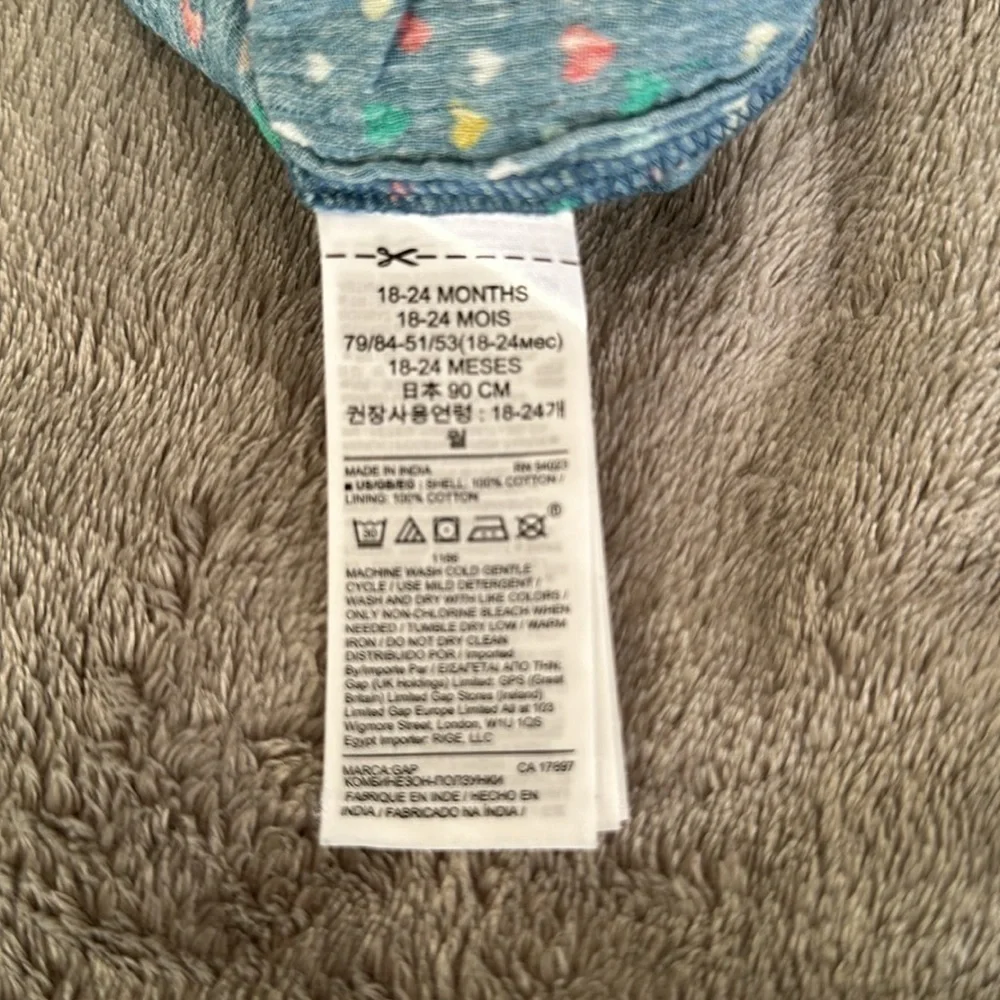 Like New Blue with hearts Gap dress 18m-24
